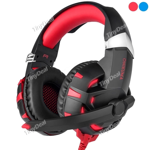 Onikuma K2 Gaming Headset USB 7.1 Channel Gaming Headphone with LED Light and Microphone for PC Computer Laptop Tablet