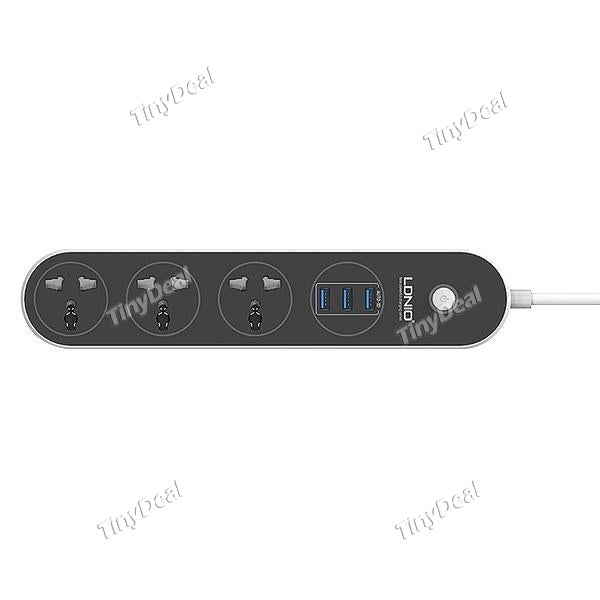 LDNIO SC3301 Universal Power Strip Adapter 3 Sockets Outlets with 3 USB Extension Port 1.6M Cable for iPhone iPad Home Appliance