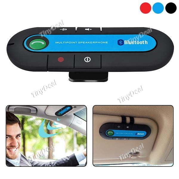 Speakerphone Hands Free V4.1 EDR Sun Visor Bluetooth 4.1 Car Kit Handsfree DSP Support Siri English Spanish French Italian