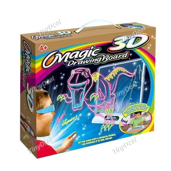 Magic 3D Drawing Board 3 3D Flash Three-dimensional Magic Kids Educational Toy Painting Tablet Fancy Toy Set