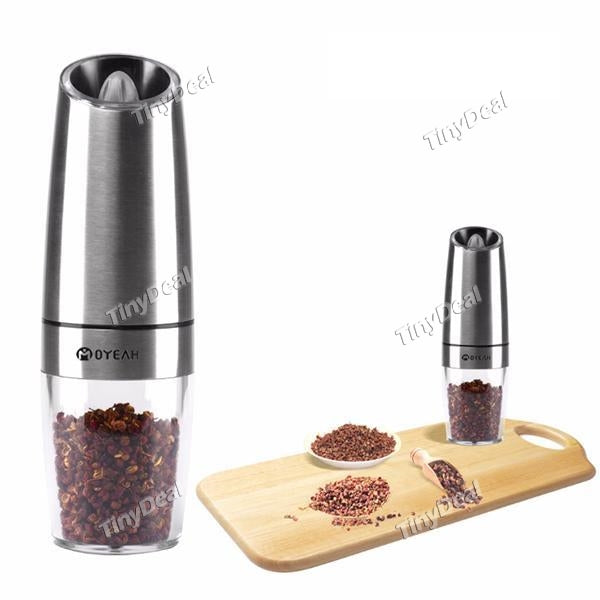 Gravity Electric Pepper Grinder Battery Powered Salt Mill Muller with Blue LED Light Automatic Mill Tools Kitchen Helper