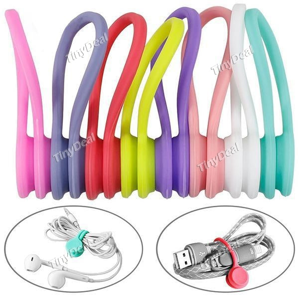 3/6/9 PCS Silicone Magnetic Coil Earphone Cable Winder Headset Bobbin Winder Hubs Cord Holder Cable Wire Organizer