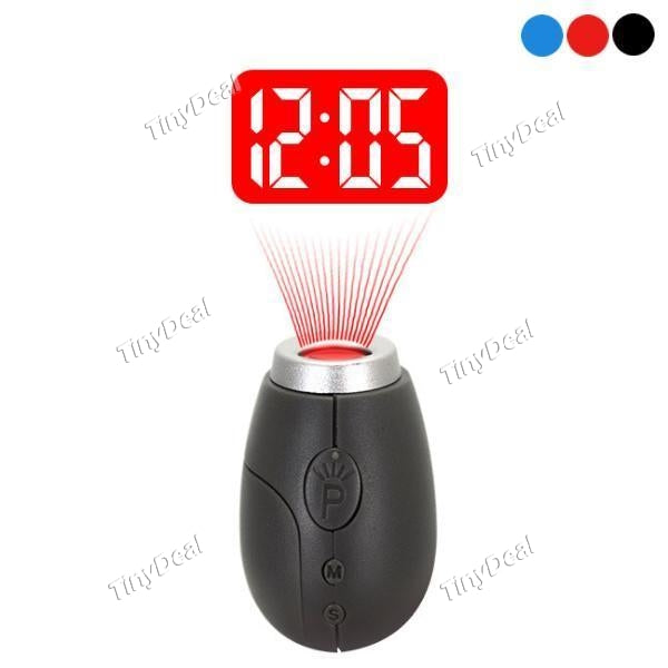 Mini Digital Portable LED Wall Projection Clock Lamp with Keychain