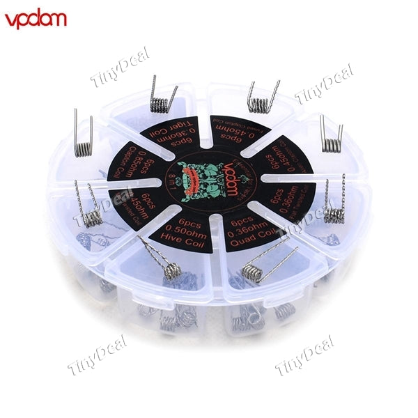 Vpdam 8 in 1 Prebuilt Pre-made Coil Wire Resistance Wire Pre-wired Coil Box for Electronic cigerette