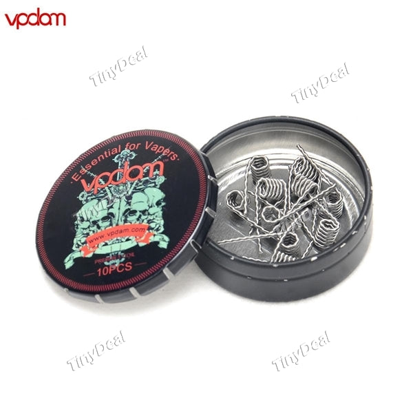 10 x Authentic Vpdam Kanthal A1 Fused Clapton Pre-Coiled 28GA*2+32GA Wire (10-Pack)