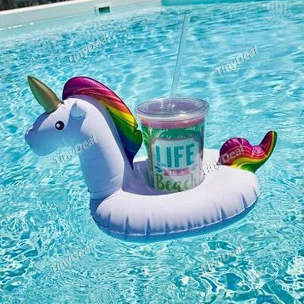 Inflatable Unicorn Cup Holder Floating Can Stand Swimming Party Beverage Boats Party Supplies