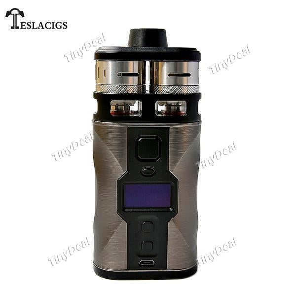 Authentic Teslacigs Double Barrel 220W Dual CP Couples RDTA Tanks Kit - Gun Metal Color