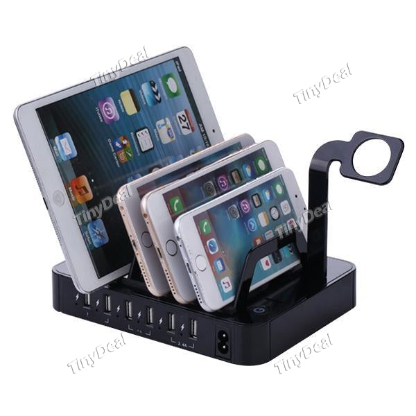 6-Port 8.8A USB Charger Desktop Quick Charging Station USB Charging Station Dock for iPhone iPad Samsung Tablet