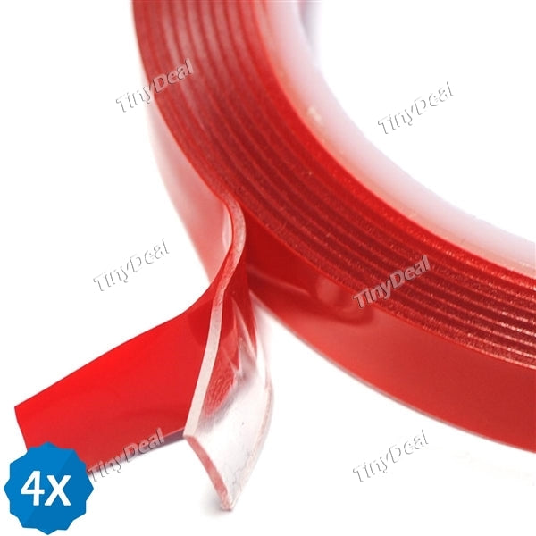 4pcs 3M VHB Heavy Duty Mounting Tape Double Sided Adhesive Acrylic Foam Tape Scotch Tape 18mmx3Mx0.5mm