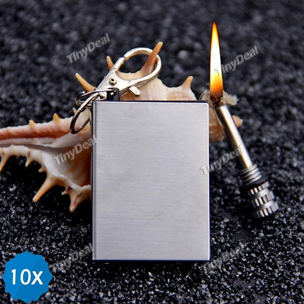 10pcs Portable Bottle Shaped Survival Tool Flint Fire Starter Lighter Kit for Outdoor Using