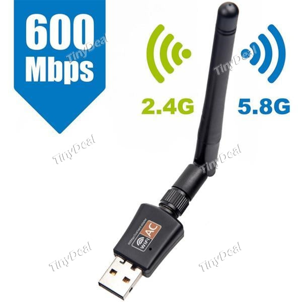 5.8GHz+2.4GHz USB WiFi Adapter 600Mbps Wireless Network Card 802.11ac Windows Mac WiFi Receiver for PC