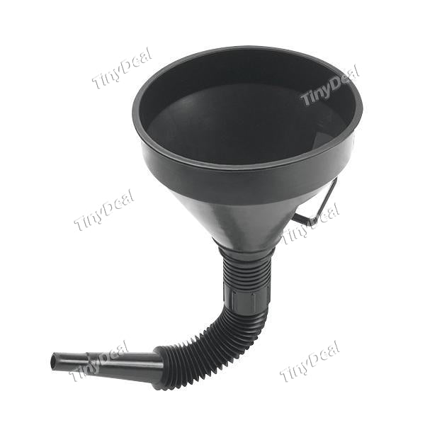 Car Motorcycle Refueling Funnel Can Spout for Oil Water Refueling Funnel with Filter for Automobile Motorbike Universal Black