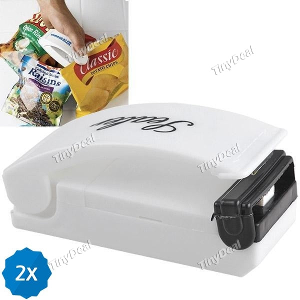 2pcs Handheld Super Mini Sealing Sealer Machine Airtight Sealer with Magnetic Base for Plastic Bag - Assorted Color