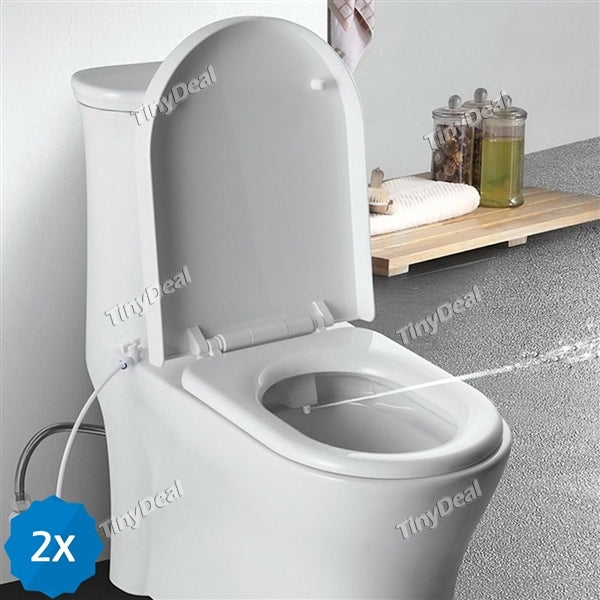 2pcs Bathroom Intelligent Toilet Seat Bidet Spray Flushing Sanitary Device Self Cleaning Nozzle Spray Bidet