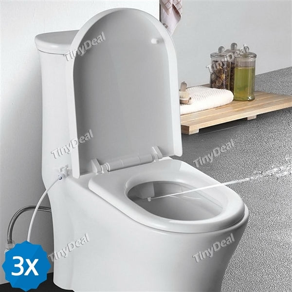 3pcs Bathroom Intelligent Toilet Seat Bidet Spray Flushing Sanitary Device Self Cleaning Nozzle Spray Bidet