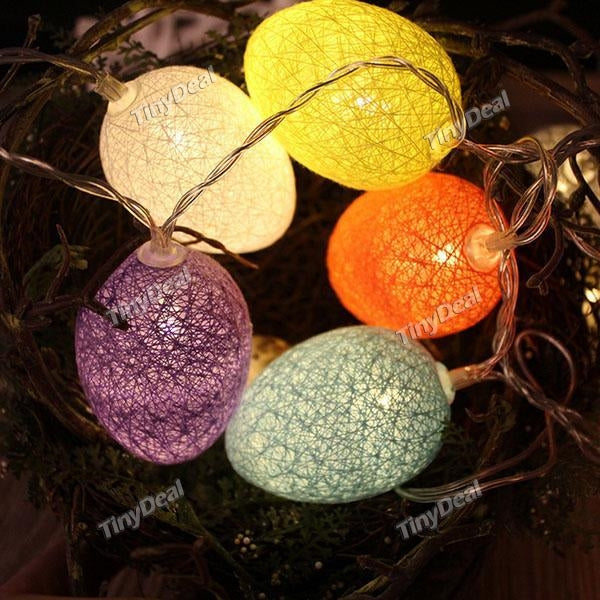 Easter Eggs Cotton Ball Light 10 Led Fairy String Light Battery Powered for Kids Bedroom Window Decorative String Lamp