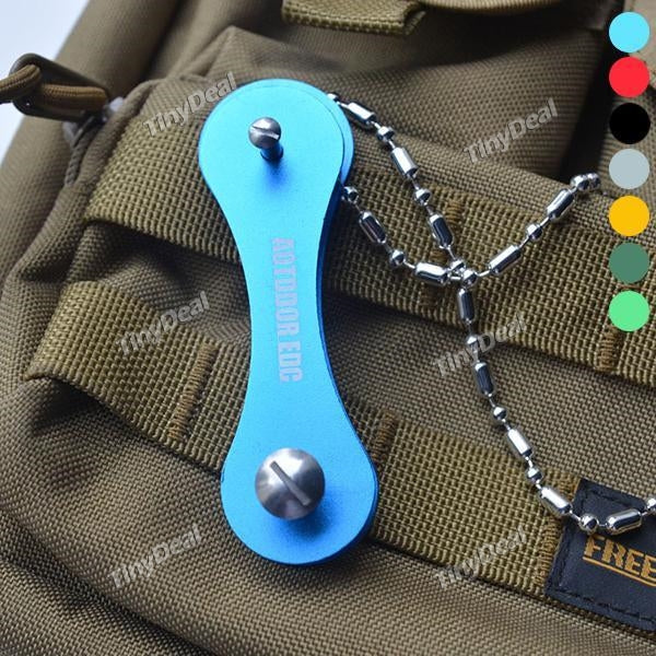 Aluminum Key Holder Organizer Folder Clip Keychain Gadget EDC Multi Pocket Tool