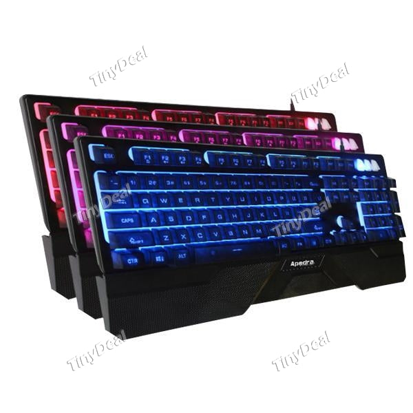 104 Keys 1.5m USB Wired Mechanical Hand Feel Keyboard Tri-color Backlit Suspend Keycaps Game Keypad Detachable Wrist Support