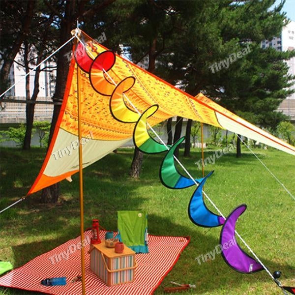 Colorful Camping Tent Foldable Rainbow Spiral Windmill Wind Spinner Home Garden Decor Ornaments Classic Toys