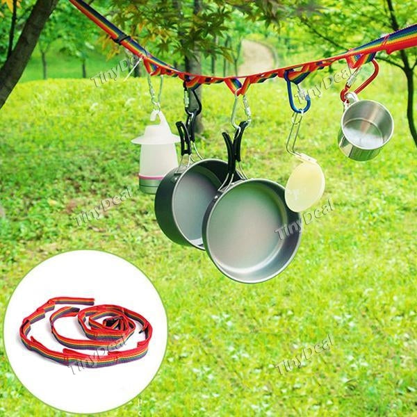 Camping Tent Rope Lanyard Colorful Rainbow Cup Lamp Hanging Outdoor Clothesline Daisy Chain