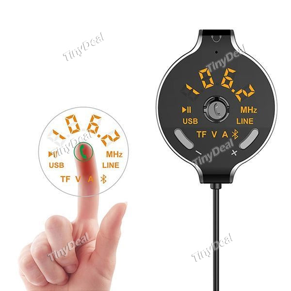 Q8S Wireless Car Bluetooth V4.2 MP3 Player Hands-free Call FM Transmitter AUX Output Support TF/SD Card Slot and USB Car Charger