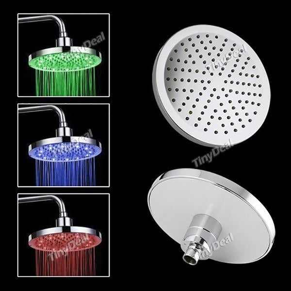 8" Temperature Sensor Shower Head Colorful Changing Shower Head Bathtub Faucet