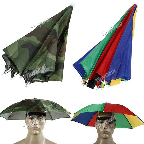 Foldable Sun Umbrella Fishing Umbrella Hat Waterproof Hands Free Umbrella Fishing Hiking Golf Camping Headwear Cap Outdoor