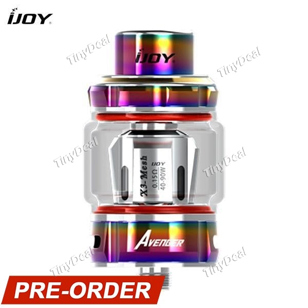 Authentic IJOY Avenger Sub Ohm 0.35ohm 3.2ml 4.7ml 25mm Tank Clearomizer - Rainbow Rain bow