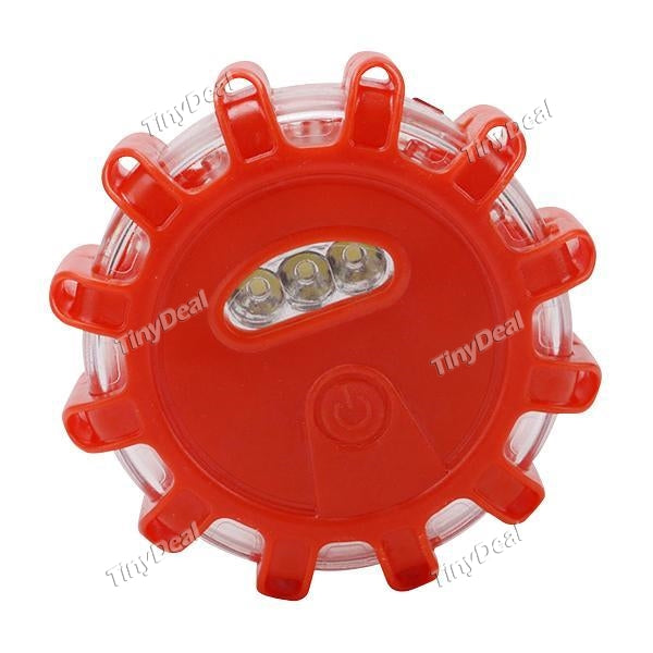 Magnetic Road Flares Red Safety Work Flashlight 3 White LED+12 Red LED 5 Modes White/Flash Red/Red Flashing Warning Lamp