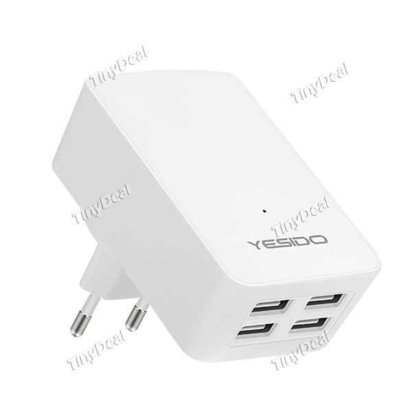 4 Ports USB Charger Travel Wall Charger Adapter EU Plug For iPhone7 Samsung S8 Smart Phones /PC/Mp3 USB Devices 5V 4.8A