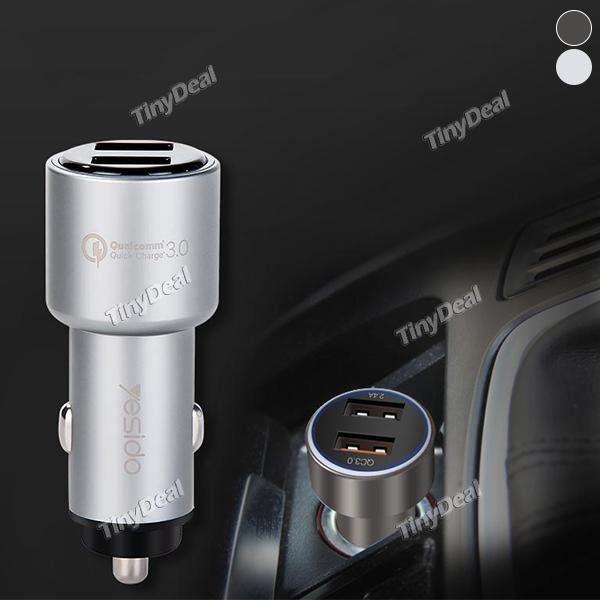 High-Speed 2 USB Ports QC 3.0 2.4A Car Charger Quick Charge USB Charger f Tablet & Smartphone
