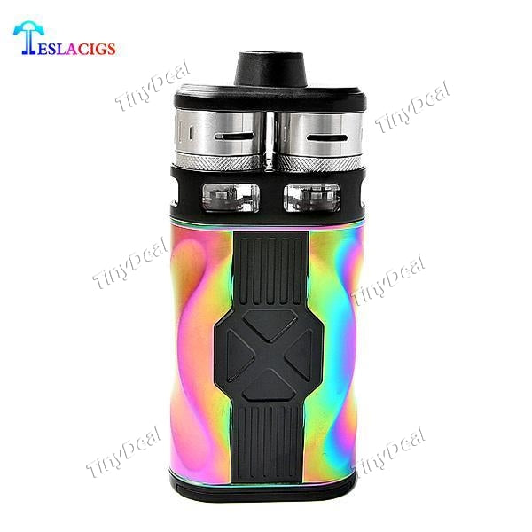 Authentic Teslacigs Double Barrel 220W Dual CP Couples RDTA Tanks Kit - Rainbow Rain Bow