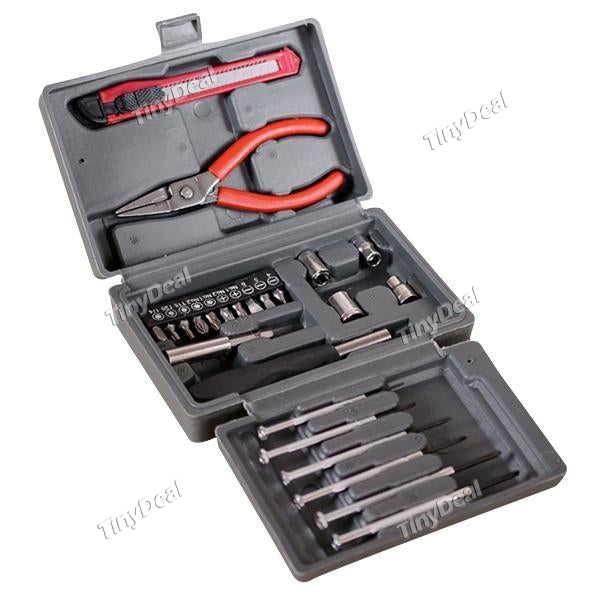 24pcs/set Household Combination Tools Set Pliers Knife Screwdriver Repair Tools Kit Multi-functional Toolbox Hardware Repair kit