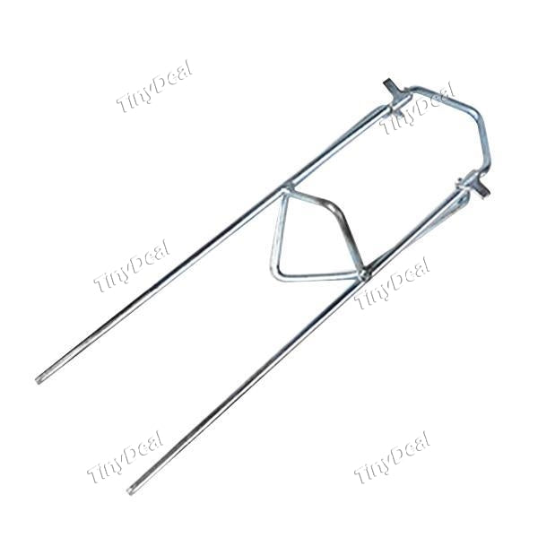 Adjustable Sliver Alloy Support Stand Fishing Rod Rest Holders Two Sharp Ends to Stay Still On the Ground Portable