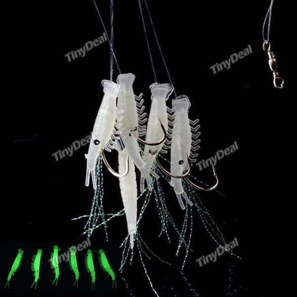 Soft Luminous shrimps 5pcs/set Fishing Lure Luminous Shrimp Bait Jigs Lure Soft Lure Worm Fake Lure