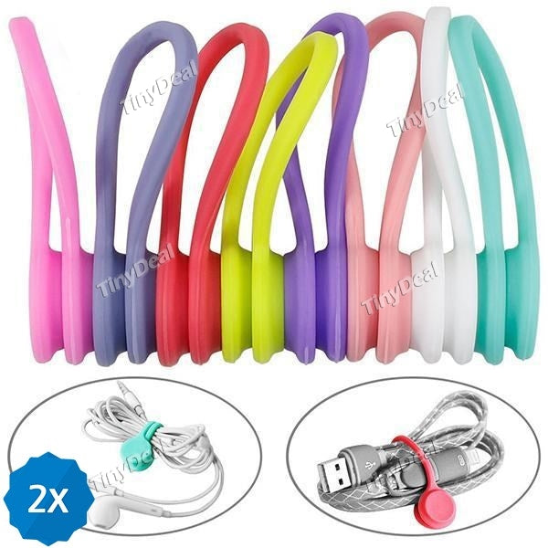 2x 3PCS Silicone Magnetic Coil Earphone Cable Winder Headset Bobbin Winder Hubs Cord Holder Cable Wire Organizer