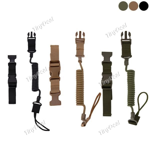 Multifunctional Tactical Elastic Lanyard Outdoor Anti-lost Spring Sling Key Chain Safety Rope