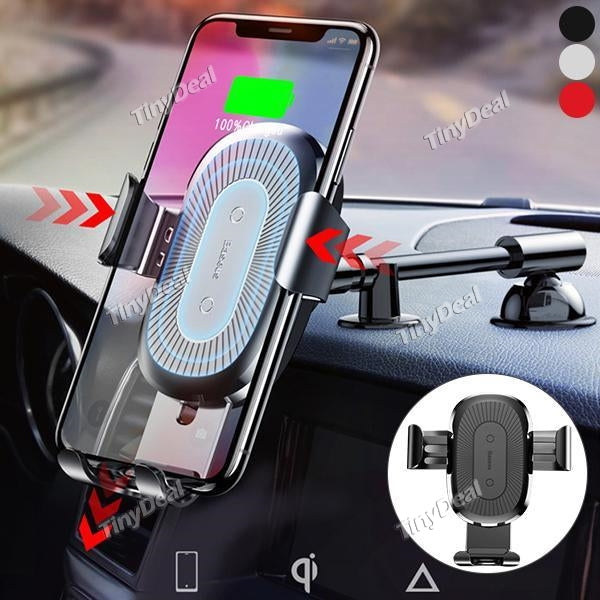 Baseus Gravity Qi Wireless Car Charger Mount Car Mount Air Vent Phone Holder Fast Charge for iPhone X 8/ 8 Plus Samsung Galaxy