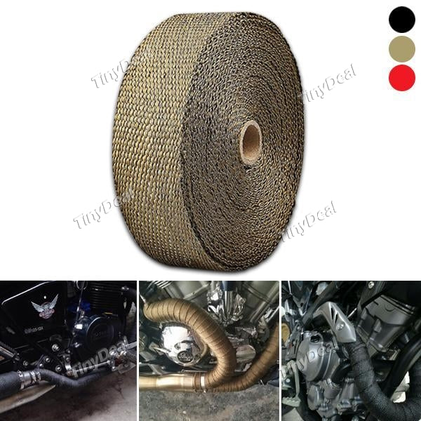 Motorcycle Car Basalt Fiber Insulation Clothes Exhaust Heat Wrap Turbo Pipe Heat Insulated Wrap With 4 Stainless Ties