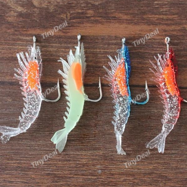 Silicon Fishing Lures Luminous Shrimp Lures Soft Lures Artificial Baits Carp Fishing Tackle - Color Assorted