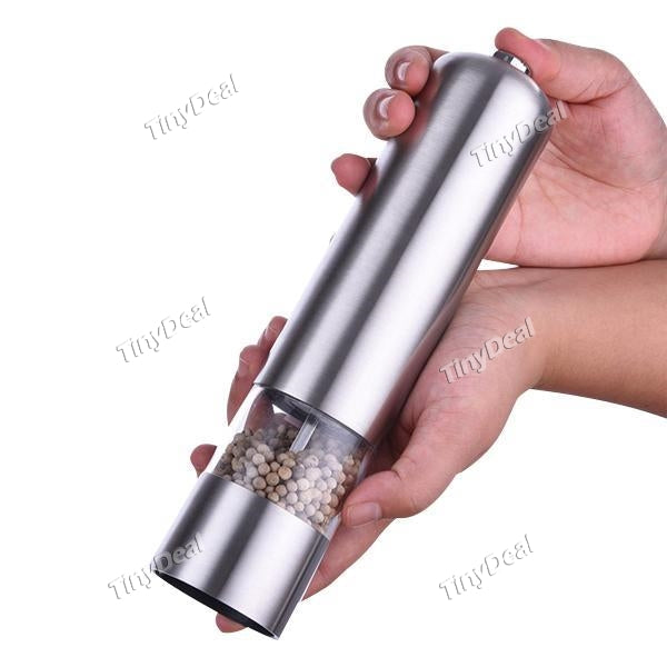 Stainless Steel Electric Salt & Pepper Mills Secret for Good Steak Multifunctional Black Pepper Grinder