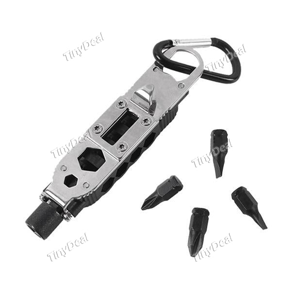 EDC Multifunctional Outdoor Pocket Tools LED Screwdriver Wrench Opener Key Chain