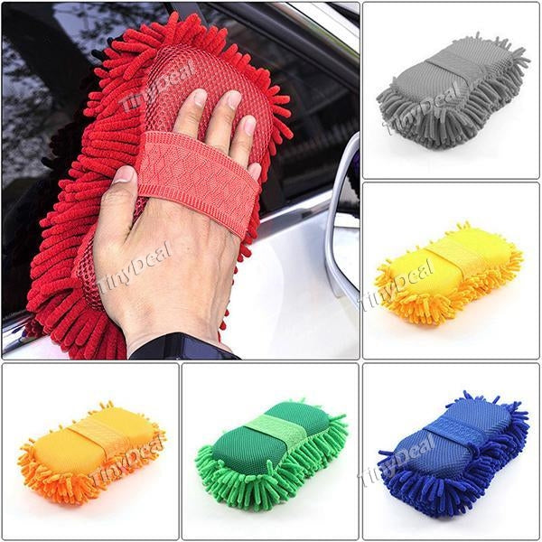 Super Car Wash Glove Car Hand Soft Towel Microfiber Chenille Car Cleaning Sponge Block Car Washing Supplies