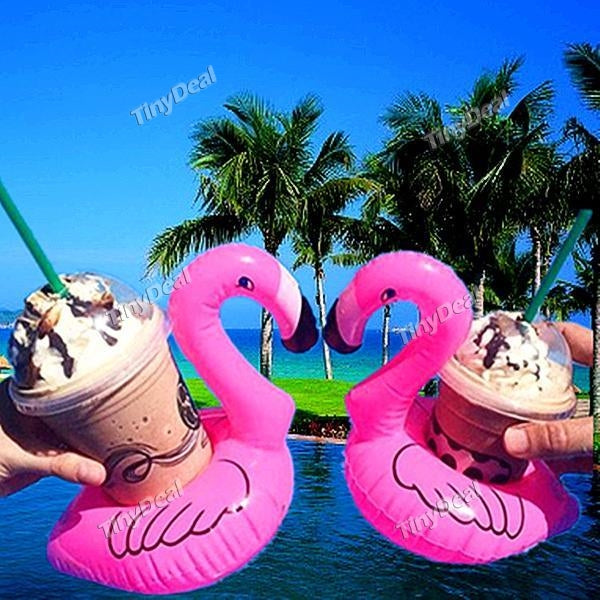 Mini Flamingo Inflatable Cup Holder Drink Floating Party Beverage Boats Phone Stand Holder Pool Toys
