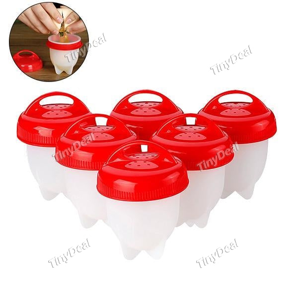 6 Pcs/Set Silicone Egg Cooker Mold Hard Boiled Eggs without the Shell For Egg Tools Pack Kitchen Accessories