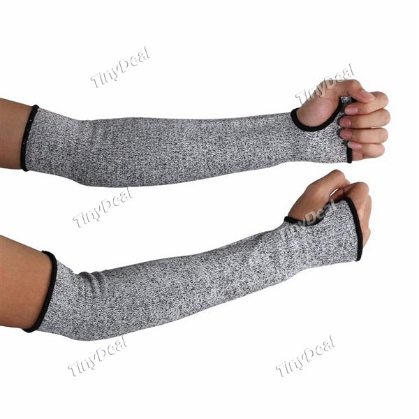 Arm Protection Cut Resistant Sleeves Anti-Worn Knit Sleeve 14-Inch Long with Thumb Slot