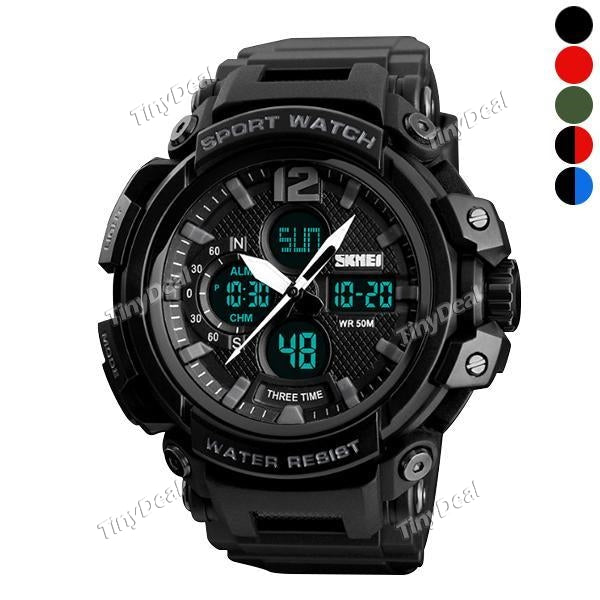 SKMEI New Men Quartz Digital Watch Big Face Sports Watch for Men LED Waterproof Wrist watches