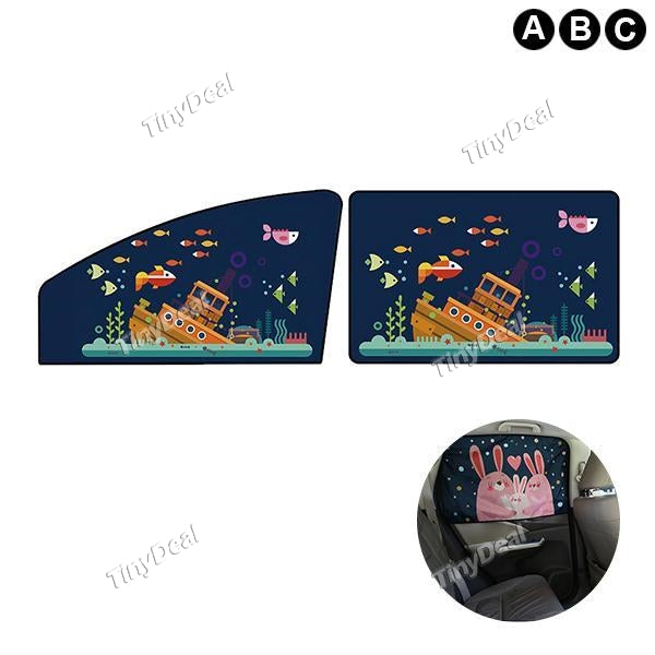 1PC Universal Car Sun Shade Cover Curtain Suction Cup Cartoon Proof Side Window Sunshade Cover For Baby Kids