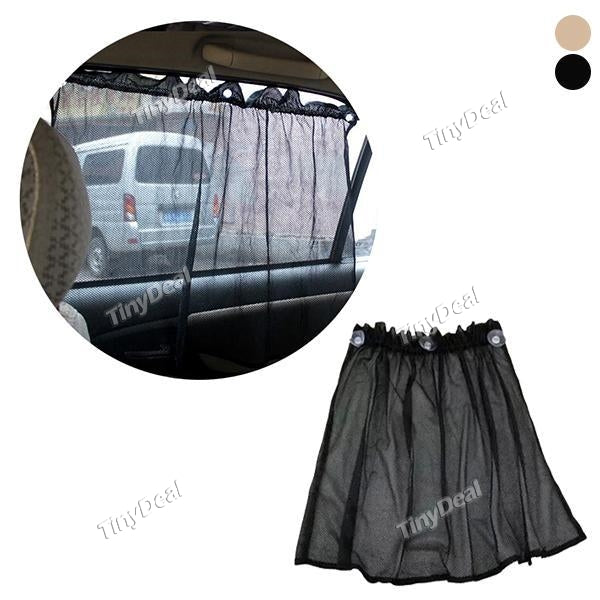 2pcs/Set Universal Sucker Type Car Sun Protection Cover Sun Shade 52*80cm Ultra Heat-Insulated Mesh Auto Front/Rear Side Window
