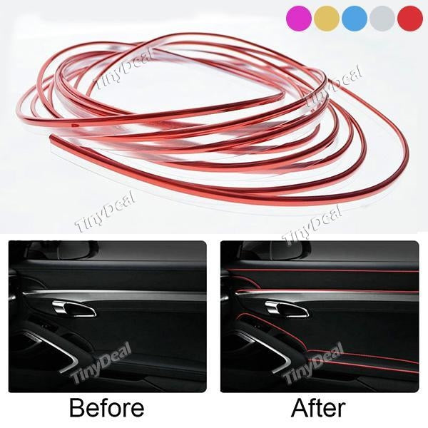 5M Car Interior Moulding Strips Decoration Line Door Dashboard Air Vent Steering-wheel Flexible In Car-styling Auto Accessories